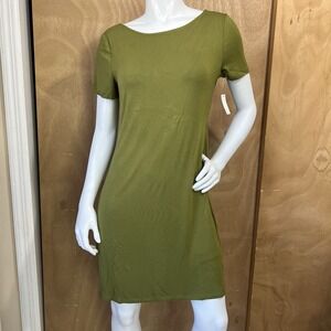 Daily Ritual Women's Jersey Regular-Fit Ballet-Back t-Shirt Olive Green Dress M